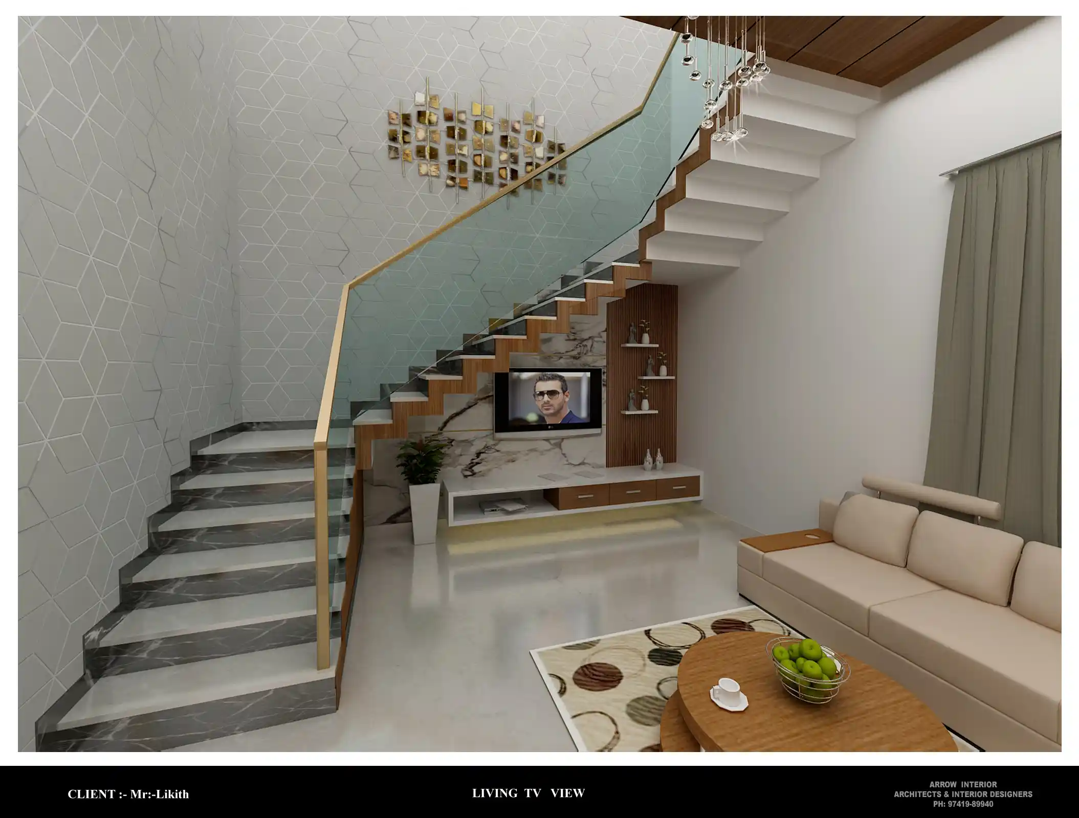 Living room archway and modern interior design in Kudaregeri Bengaluru - View 2